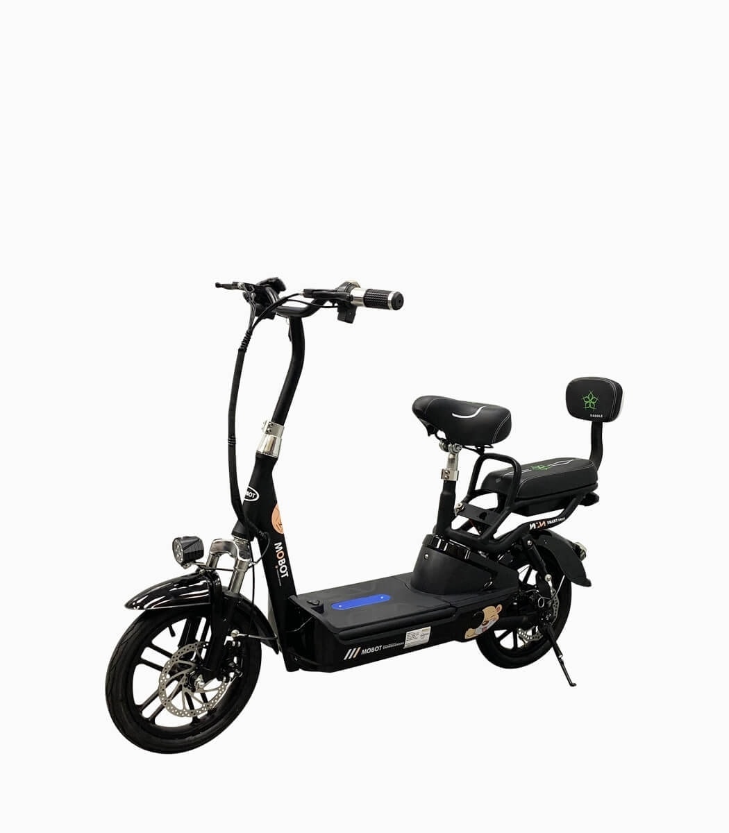 MOBOT EV 2 UL2272 (BLACK10AH) certified seated electric scooter angled left
