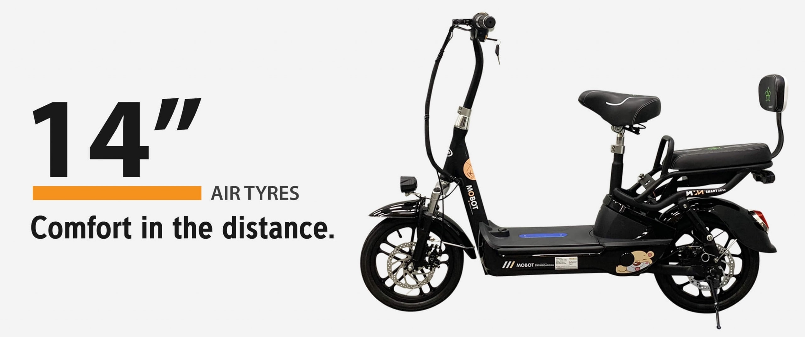 MOBOT EV 2 UL2272 certified seated electric scooter 14 inch tyres