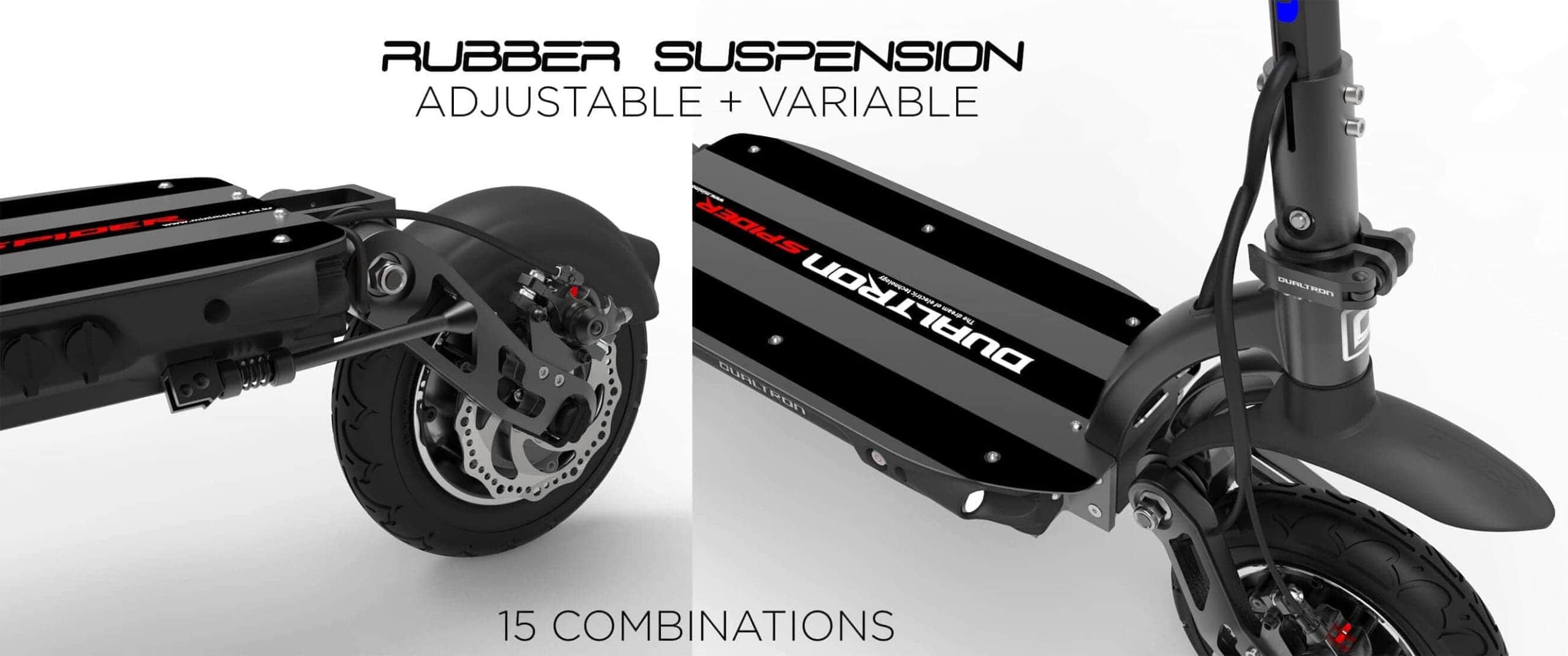 DUALTRON SPIDER UL2272 certified high performance e-scooter rubber suspension