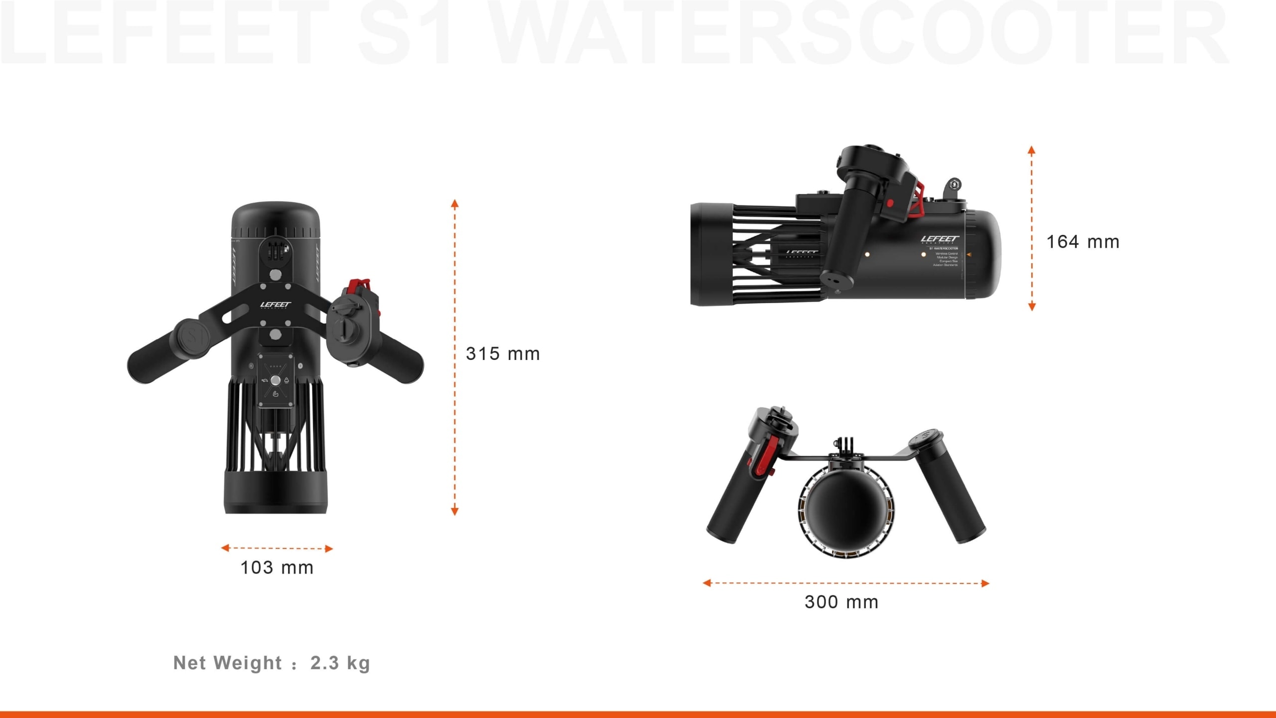 LEFEET S1 electric water scooter dimensions