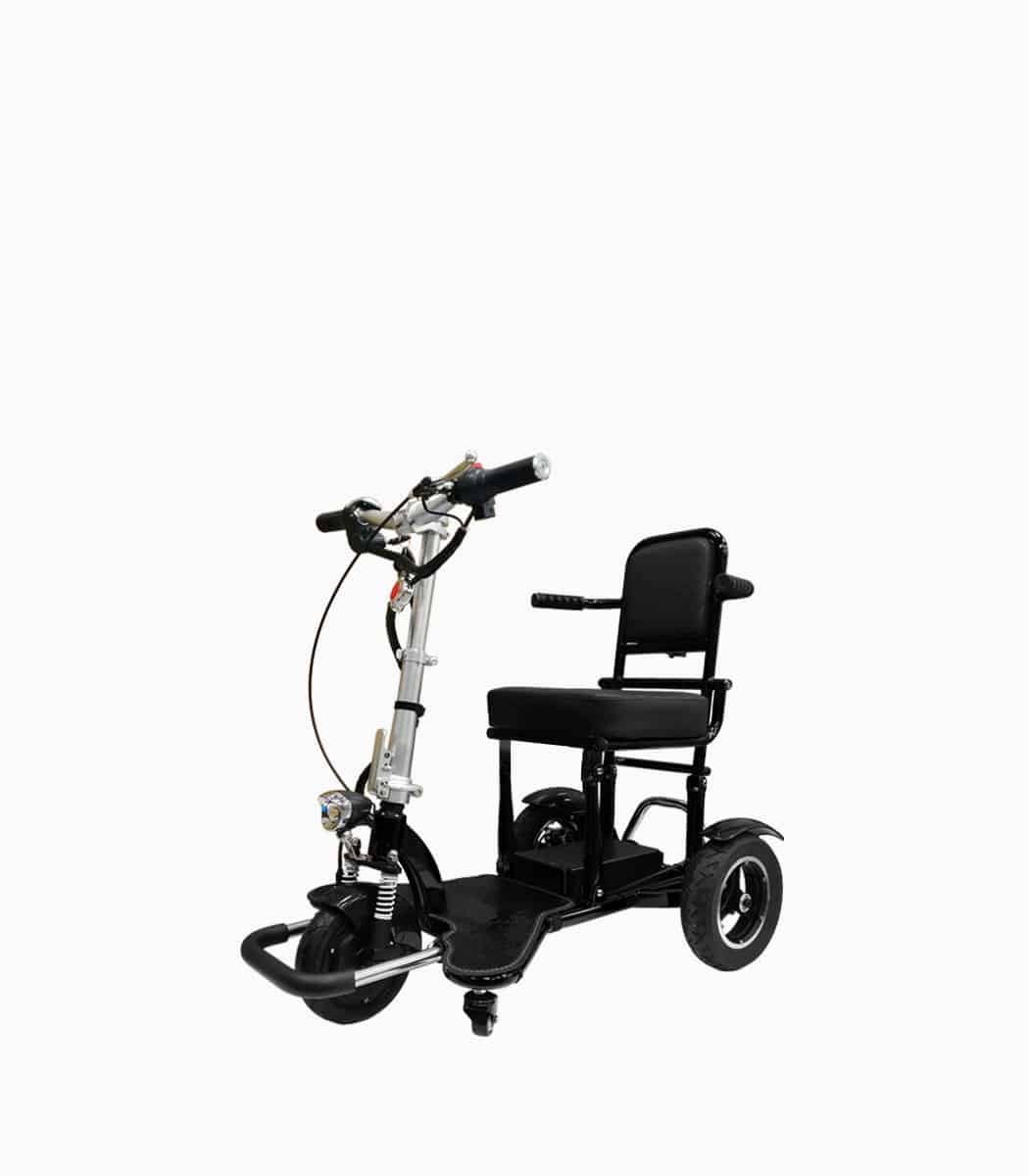 MOBOT FLEXI 4th Gen (BLACK) 3 wheels mobility scooter angled left V1