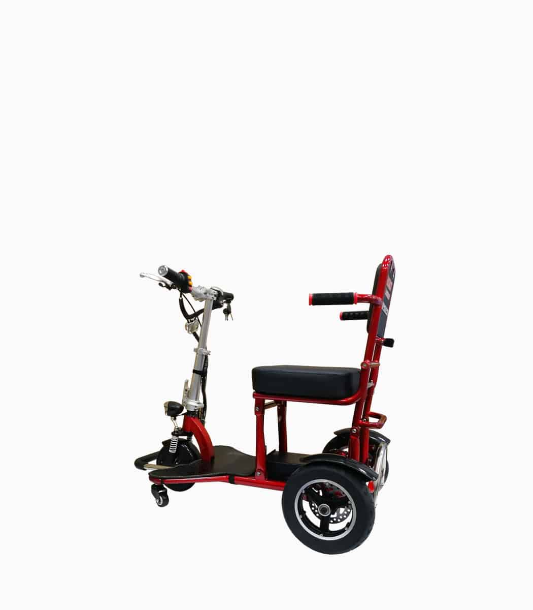 MOBOT FLEXI 4th Gen (RED) 3 wheels mobility scooter rear angled left V1