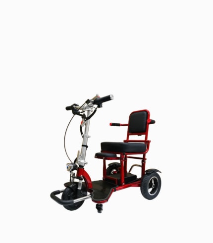 MOBOT FLEXI 4th Gen RED mobility scooter angled left