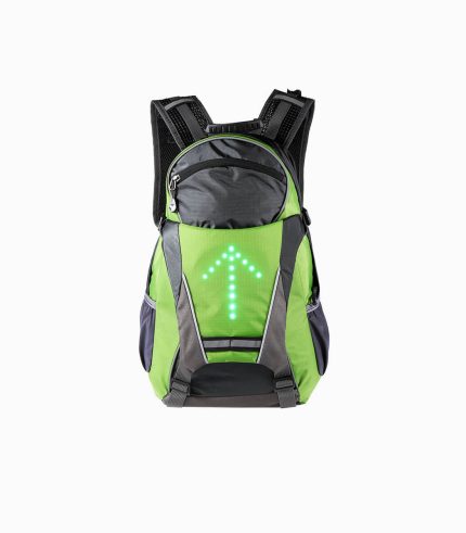 LIGHT ARMOR BP+ (LIME) cycling backpack with signal lights front with forward indicator