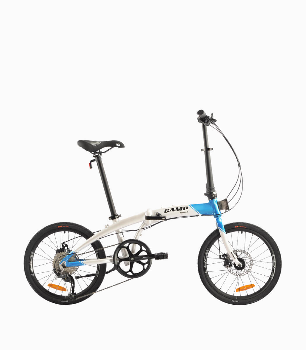 CAMP SPEEDO X (WHITE-BLUE) foldable bicycle right V1