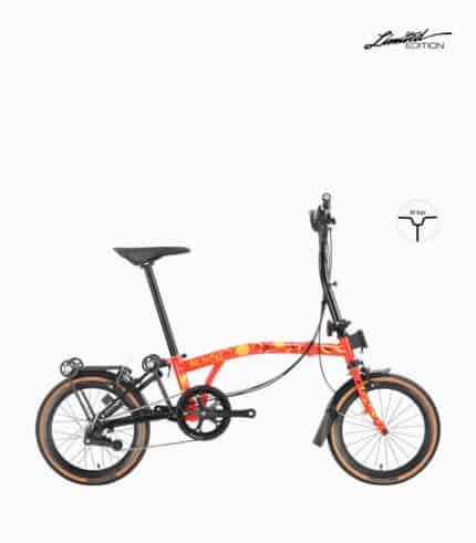 MOBOT ROYALE M6 (HAPPINESS-WUFU) foldable bicycle M-bar with tanwall tyres high profile rim right