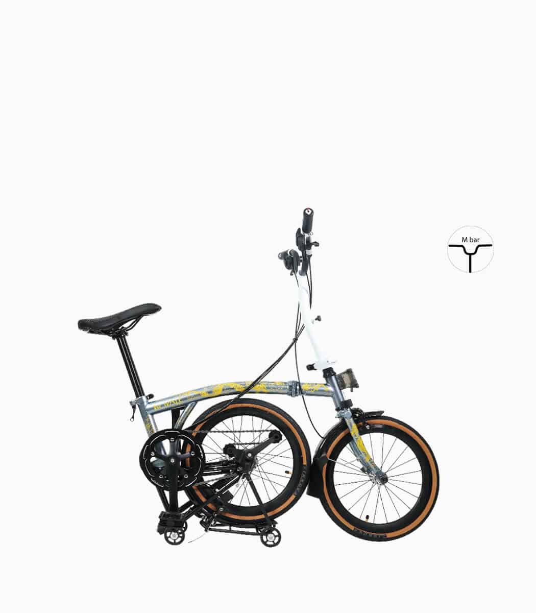 ROYALE DRAGON (SOUL-SILVER) foldable bicycle with high profile rim half folded right