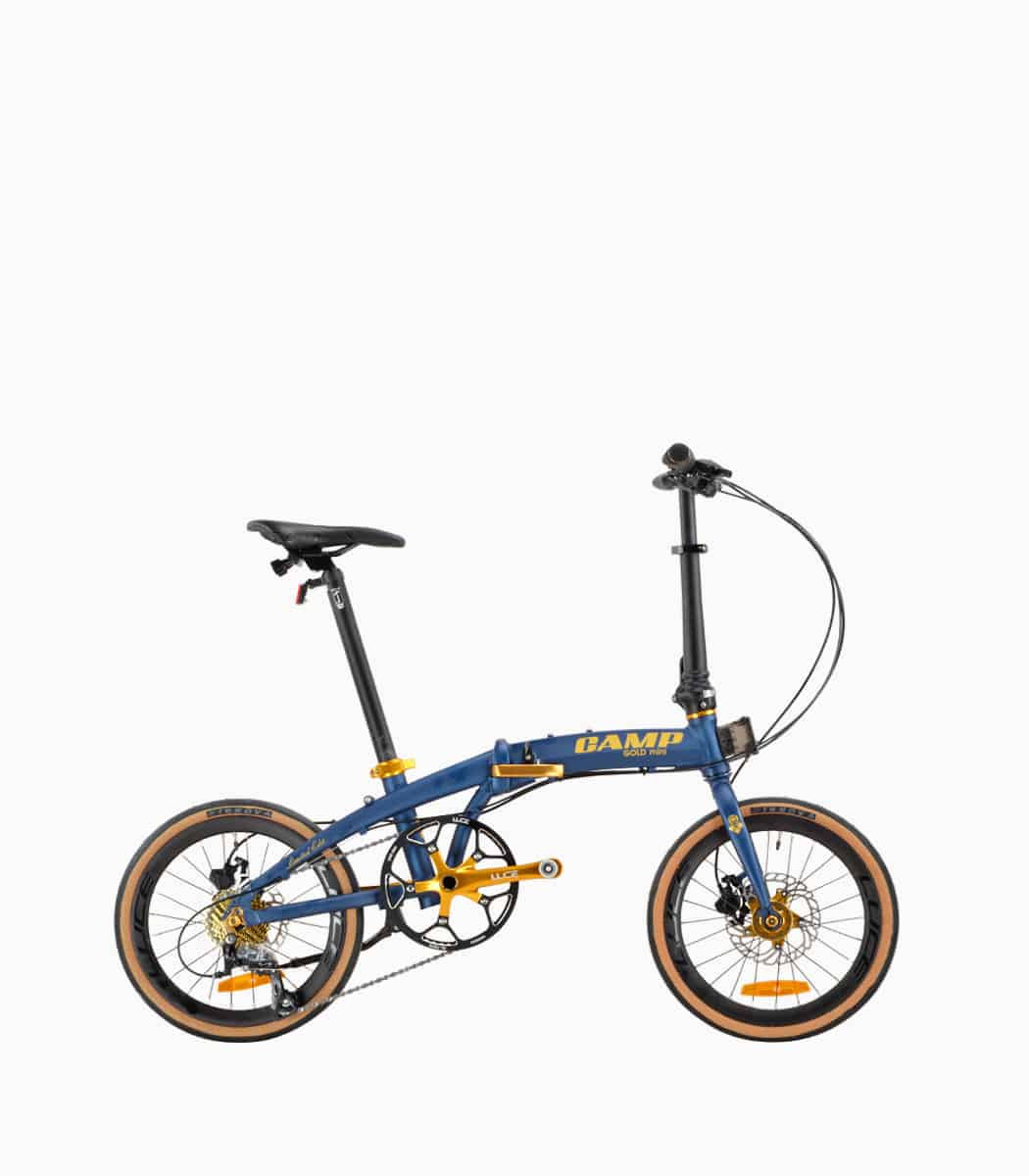 CAMP GOLD Mini (MATT BLUE) foldable bicycle right