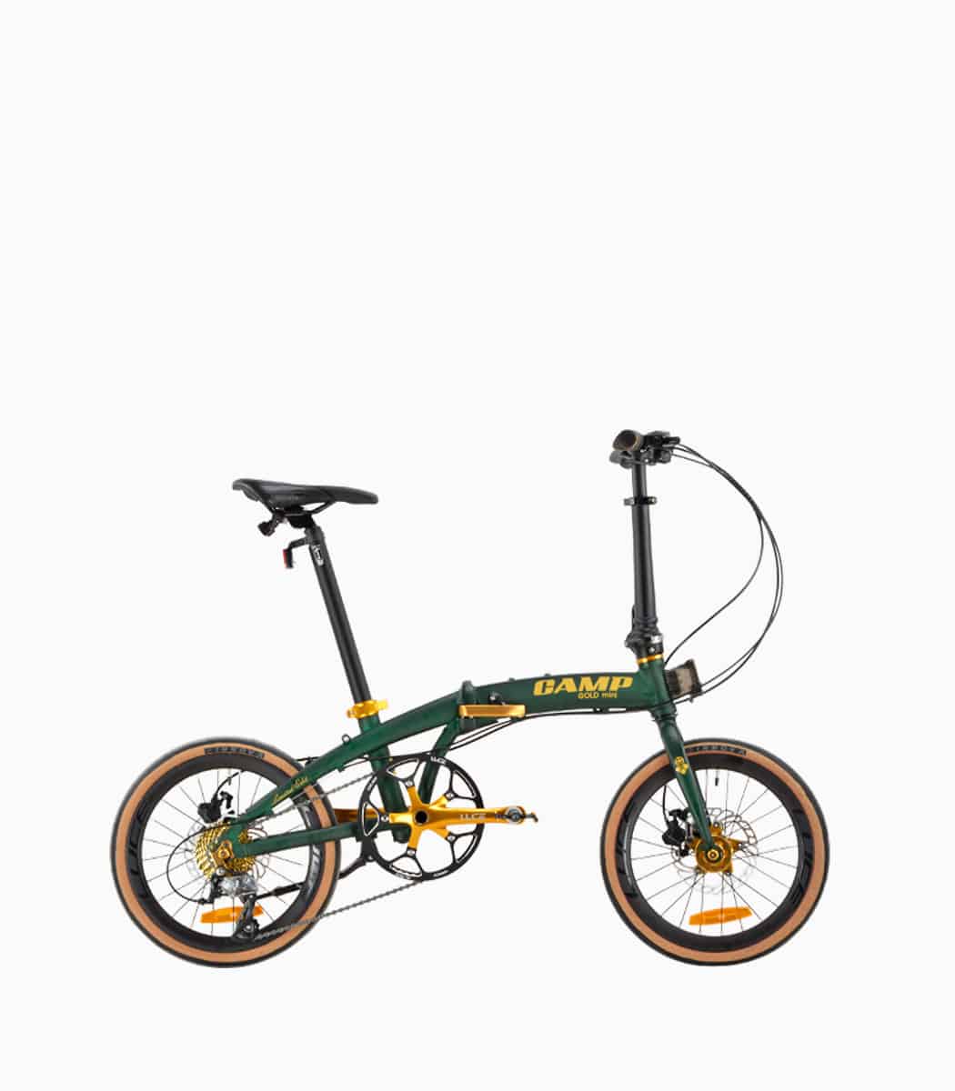 CAMP GOLD Mini (MATT GREEN) foldable bicycle right