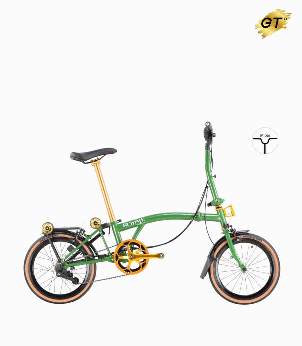 MOBOT ROYALE GT M9 (HUNTER GREEN) foldable bicycle gold edition M-bar with tanwall tyres high profile rim right