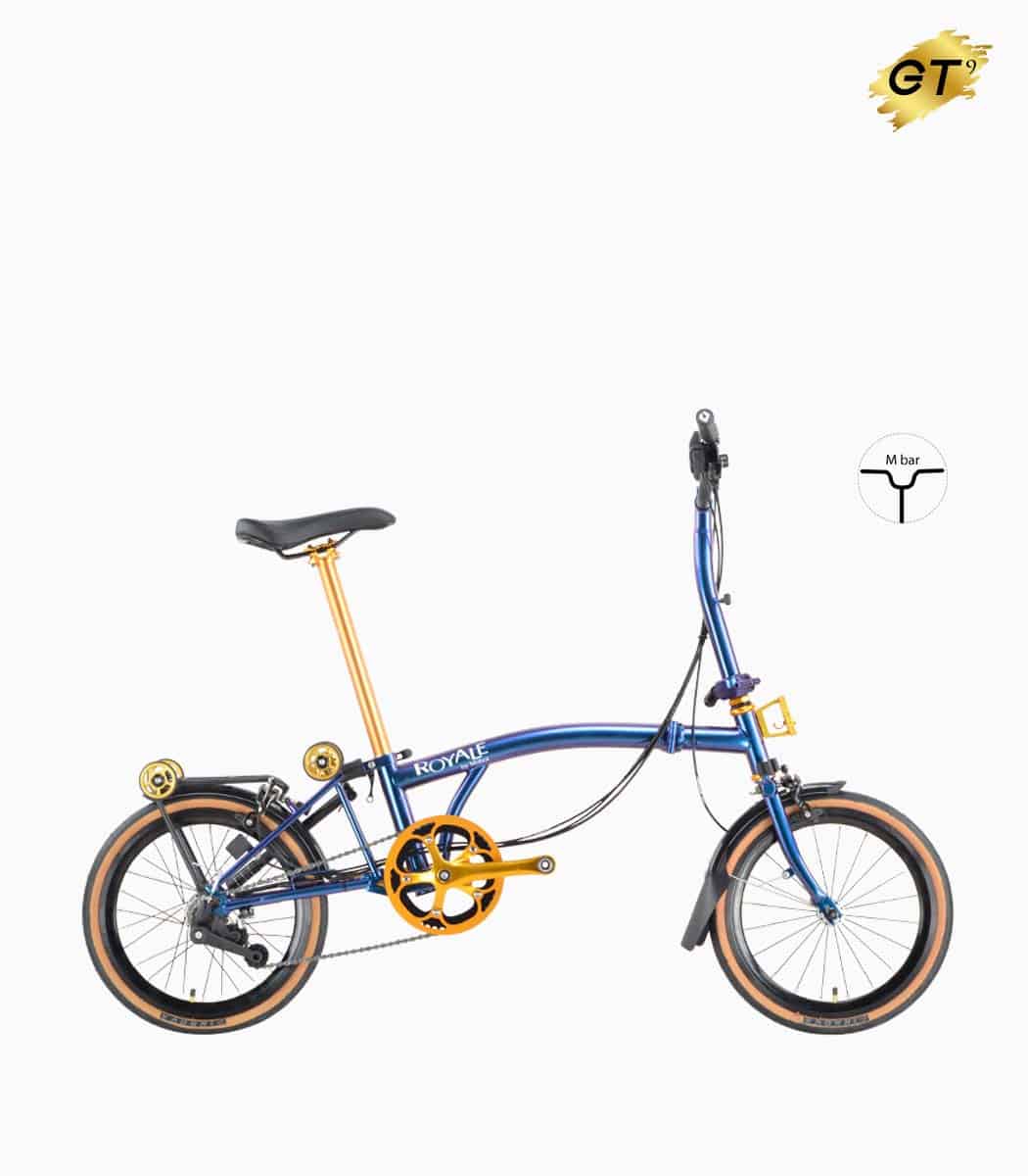 MOBOT ROYALE GT M9 (MILKY WAY) foldable bicycle gold edition M-bar with tanwall tyres high profile rim right
