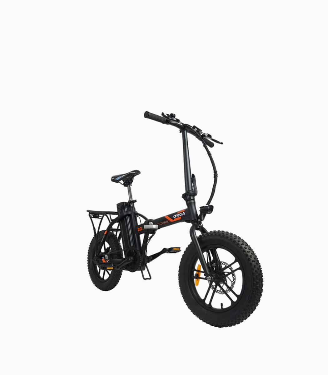 ORCA (BLACK17.5AH) LTA approved fat tyre electric bicycle angled right V2