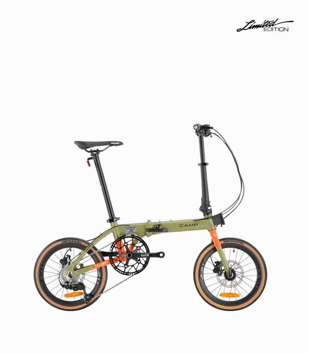 CAMP Lite 11X (GREEN-ORANGE) foldable bicycle right