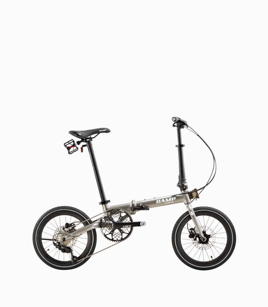 CAMP Lite 11 (TITANIUM SILVER) foldable bicycle with reflective tyres right
