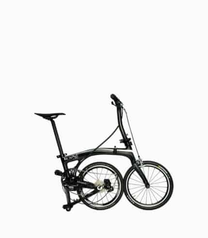 ROYALE Air 6S (BLACK) carbon fibre foldable bicycle half folded right